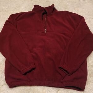 WEATHRPROOF Pullover 1/4 Zip Fleece Men's Burgundy Pocketed Jacket Sz. L